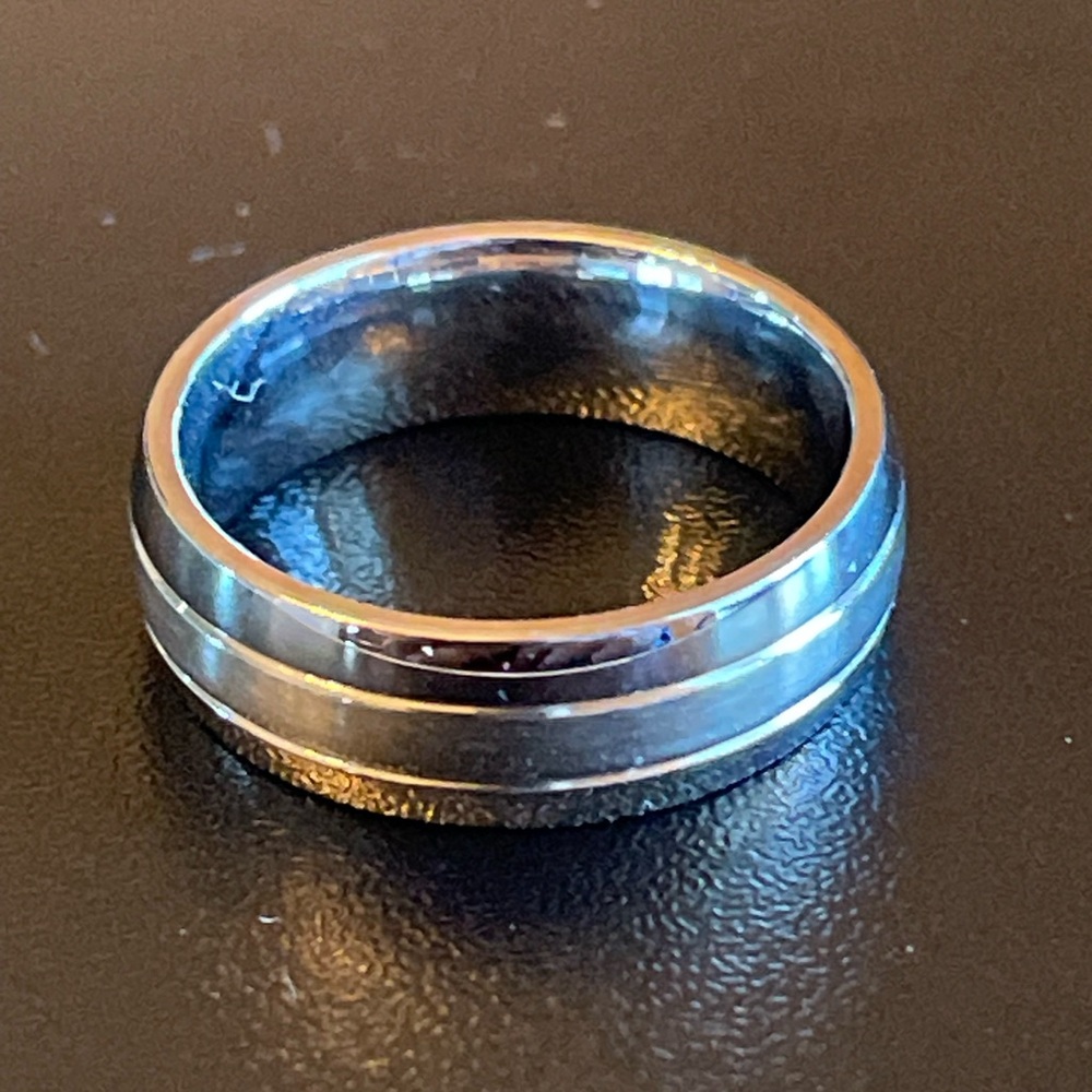 6mm silver stainless steel ring band